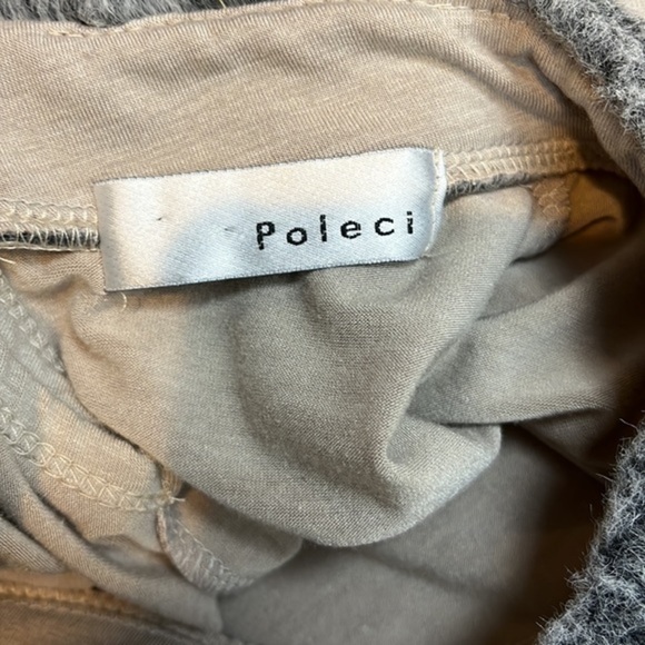 Poleci Casual Gray Tank Top Sleeveless Blouse with Fur Collar Size M - Picture 7 of 9